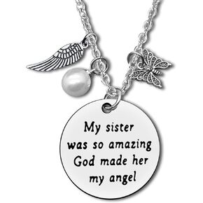 Loss of Sister Necklace Sympathy Gift Sister Memorial Gifts In Memory of Sister Gifts Memorial Jewelry Remembrance Gifts Grieving Bereavement Memorial Gifts in Memory Sister Gift Necklace