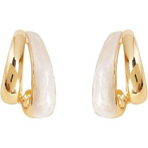 YMOLBE Minimalist Fashion Hoop 14K Gold Plated Earrings for Women Birthday Gifts