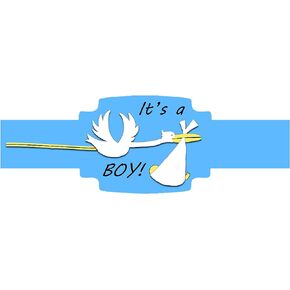 It's a Boy! (Stork) 20-Pack of Self-Adhering Celebration Bands/Cigar Bands/Labels