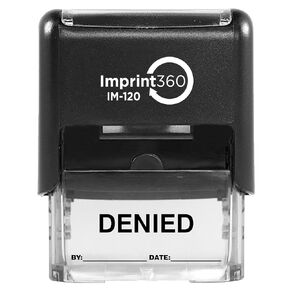 AS-IMP1106R - ختم مرفوض مع: & التاريخ:، حبر أحمر، ختم مطاطي تجاري ذاتي التحبير شديد التحمل، انطباع 9/16 بوصة × 1-1/2 بوصة
