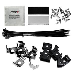 OPT7 8PCS Mounting Bracket for Aura Wheel Well, Grille RGB Kit, Easy Installation LED Light Bar/Strips Clips includes Plastic Bracket, Screws, Zip Ties, U-shape Plastic Clip