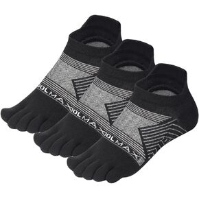 Toe Socks for Men Women Coolmax Five Finger Socks Running Athletic Toe Socks No Show 3 Pairs
