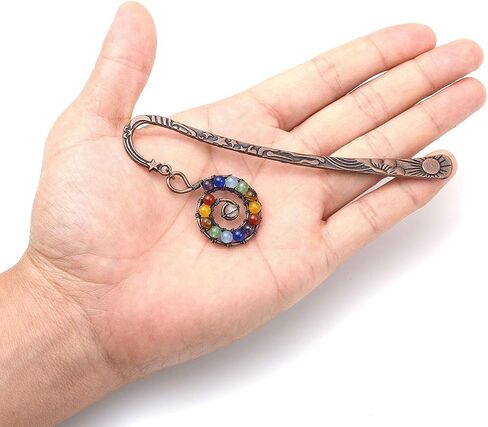 CrystalTears 7 Chakra Crystal Bookmark Vintage Metal Tree Life Bookmarks for Women Student Teacher Graduation Christmas Gift in Saudi Arabia
