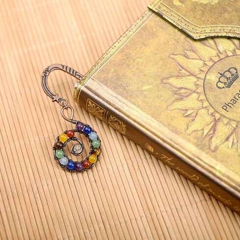 CrystalTears 7 Chakra Crystal Bookmark Vintage Metal Tree Life Bookmarks for Women Student Teacher Graduation Christmas Gift in Saudi Arabia