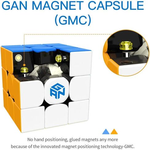 مكعب السرعة المغناطيسي GAN 354 M v2 3x3 بدون ملصقات Gans المكعب السحري GAN354 M ver.2020 لعبة ألغاز للأطفال والأيدي الصغيرة مع GES إضافي in Saudi Arabia