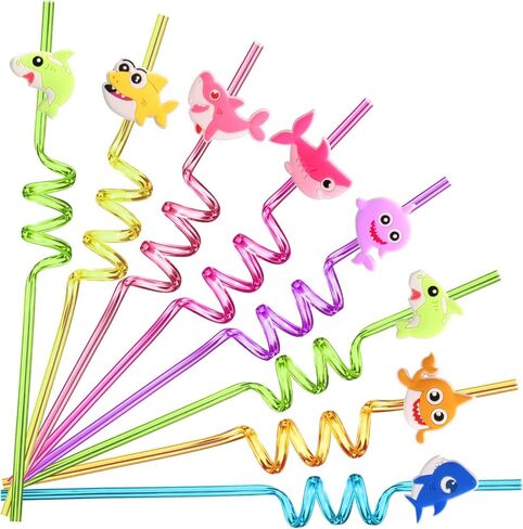 Shark Party Favors 24Sets Under The Sea -Themed Birthday Party Gifts for Baby Birthday Party Accessories with Drinking Straws Cups Card Slap Bracelets Tattoos Stampers for Kids Party Supplies in Kuwait