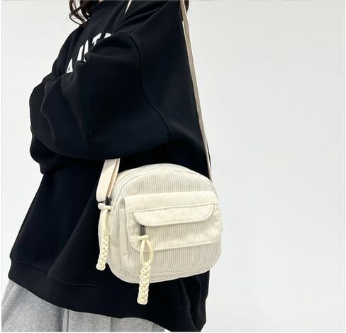 Cute Crossbody Bag Purse for Women, Corduroy Kawaii Shoulder Bag Aesthetic Small Wallet Bag in Saudi Arabia