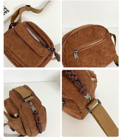 Cute Crossbody Bag Purse for Women, Corduroy Kawaii Shoulder Bag Aesthetic Small Wallet Bag in Saudi Arabia