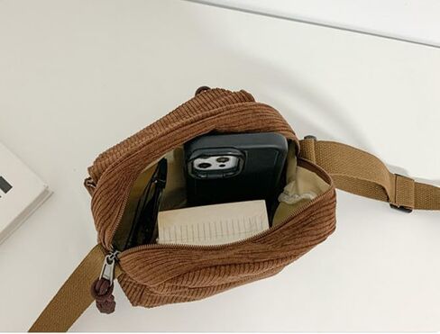 Cute Crossbody Bag Purse for Women, Corduroy Kawaii Shoulder Bag Aesthetic Small Wallet Bag in Saudi Arabia