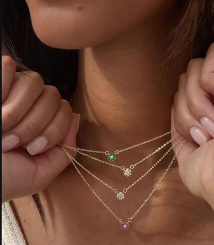 قلادة بريان أنتوني بلوم داينتي من الذهب عيار 14 قيراط/شفاف in Kuwait