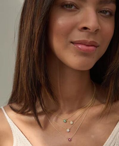 قلادة بريان أنتوني بلوم داينتي من الذهب عيار 14 قيراط/شفاف in Kuwait