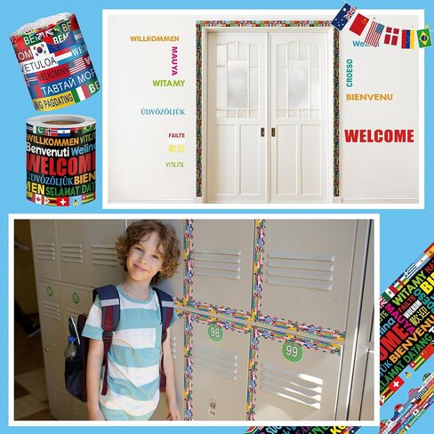 Outus 4 Rolls World Flags Bulletin Board Borders 131.2 Ft International Flags Bulletin Border Trim National Flags Classroom Decorations for School Home Bulletin Board Locker Door Window Wall Decor in Saudi Arabia