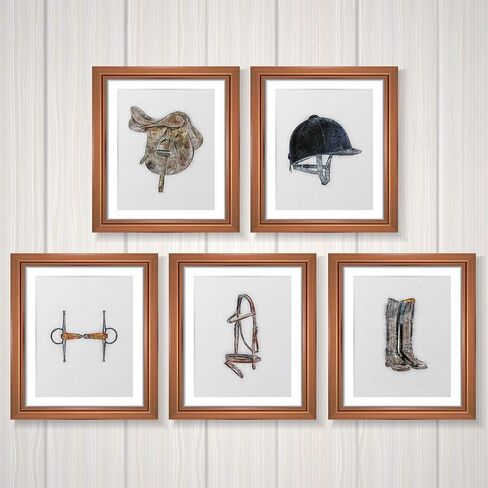 English Riding Equipment Watercolor Prints - Set of 5 for Equestrians - Hunters, Hunt Seat, Dressage, Cross Country in Saudi Arabia