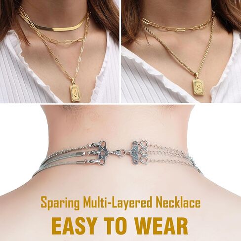 Necklace Layering Clasps Gold and Silver Multi Jewelry Clasps, Seperator Clasps for Layered Look Necklace Connectors for Multiple Necklaces (3 Gold + 2 Gold) in Saudi Arabia