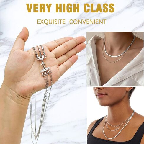 Necklace Layering Clasps Gold and Silver Multi Jewelry Clasps, Seperator Clasps for Layered Look Necklace Connectors for Multiple Necklaces (3 Gold + 2 Gold) in Saudi Arabia