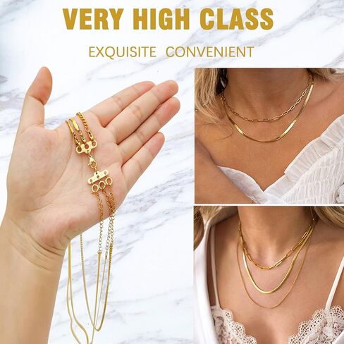 Necklace Layering Clasps Gold and Silver Multi Jewelry Clasps, Seperator Clasps for Layered Look Necklace Connectors for Multiple Necklaces (3 Gold + 2 Gold) in Saudi Arabia