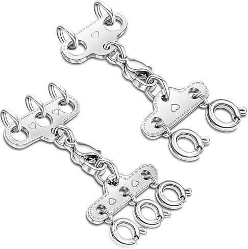 Necklace Layering Clasps Gold and Silver Multi Jewelry Clasps, Seperator Clasps for Layered Look Necklace Connectors for Multiple Necklaces (3 Gold + 2 Gold) in Saudi Arabia