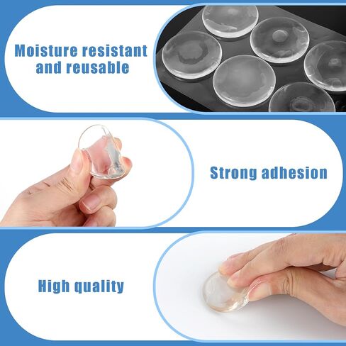 12Pcs Strongest Wall Door Handle Stopper, Clear Wall Protectors Door Knob Stopper Wall Protector, Silicone Door Bumper with Self Strong Adhesive, Shock Absorbent Gel for Home Office in Saudi Arabia