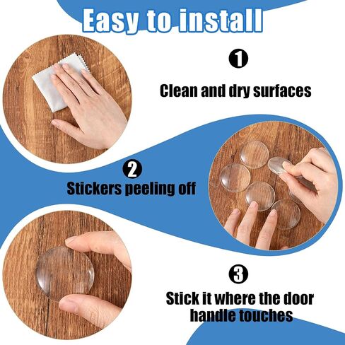 12Pcs Strongest Wall Door Handle Stopper, Clear Wall Protectors Door Knob Stopper Wall Protector, Silicone Door Bumper with Self Strong Adhesive, Shock Absorbent Gel for Home Office in Saudi Arabia