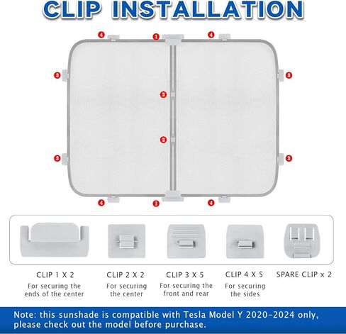 مظلة سقف لسيارة تسلا موديل Y 2020-2024، عازل للنافذة الأمامية والخلفية للحماية من الأشعة فوق البنفسجية موديل Y، مظلة شمسية، لا ترهل، لا فجوات، تتكامل مع اللون الداخلي الأصلي للسيارة. in Kuwait