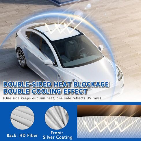 مظلة سقف لسيارة تسلا موديل Y 2020-2024، عازل للنافذة الأمامية والخلفية للحماية من الأشعة فوق البنفسجية موديل Y، مظلة شمسية، لا ترهل، لا فجوات، تتكامل مع اللون الداخلي الأصلي للسيارة. in Kuwait