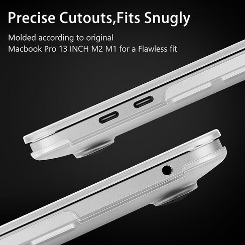 Tuiklol Case for MacBook Pro 13 inch 2022-2020 Release M2 Clip A2338 M1 A2289 A2251,Durable Soft Hard Shell Cases with Keyboard Cover & Dust Plug & OTG Adapter for MacBook Touch Bar Cover,Clear in Saudi Arabia