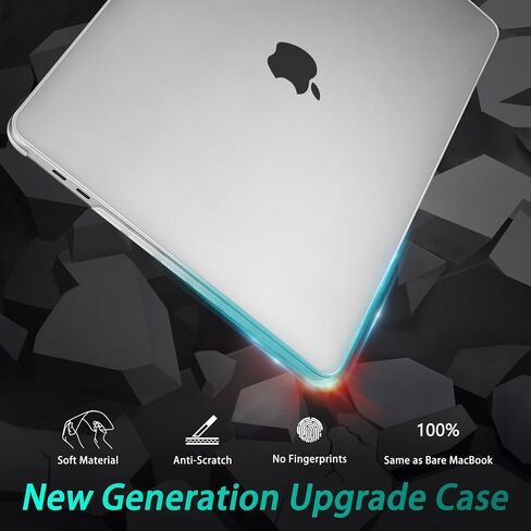 Tuiklol Case for MacBook Pro 13 inch 2022-2020 Release M2 Clip A2338 M1 A2289 A2251,Durable Soft Hard Shell Cases with Keyboard Cover & Dust Plug & OTG Adapter for MacBook Touch Bar Cover,Clear in Saudi Arabia