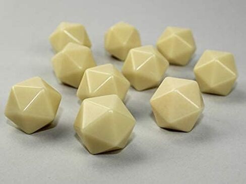 ChessexCustomizable Ivory Blank Opaque Polyhedral Dice D20(20 Sided)16mm(5/8in)Pack of 10,29046 in Saudi Arabia