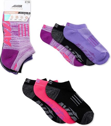 جوارب Avia Premium النسائية المكونة من 6 أزواج من Pro Tech 1/2 وسادة بدون عرض (مقاس الجورب 9-11؛ يناسب مقاس الحذاء 4-10) in Kuwait