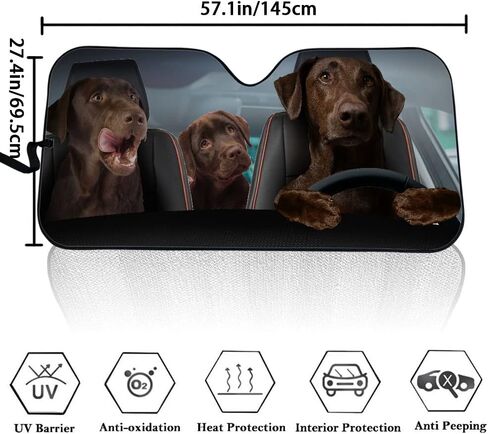 Labrador Retriever Car Windshield Sunshade, Automotive Interior Protection Sun Visor, Sun Heat Glare Rays Reflective Blocker, Vehicle Front Window Sunshade, Universal in Saudi Arabia