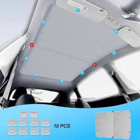 لطراز تسلا Y ظلة سقف فتحة سقف ظل ترقية 4.0 ملحقات 2024 2023 2022 2021 2020 (رمادي من جلد الغزال) in Kuwait