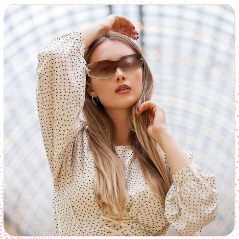 3 أزواج من النظارات الشمسية بدون إطار Y2k للنساء والرجال، نظارة شمسية عصرية ملتفة حول النظارات الشمسية الجديدة كبيرة الحجم بدون إطار على شكل نجمة، حماية من الأشعة فوق البنفسجية 400 بدون إطار للنساء والرجال in Saudi Arabia