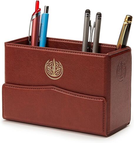 Vintage Pencil Holders,Pen Cup PU Leather Pencil Cup, Faux leather Pen Pots-Classic Brown(Square) in Saudi Arabia