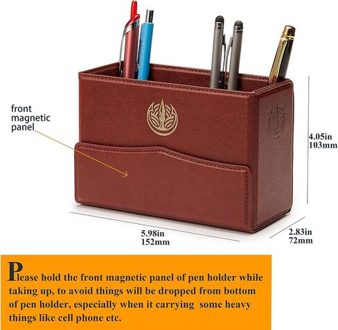 Vintage Pencil Holders,Pen Cup PU Leather Pencil Cup, Faux leather Pen Pots-Classic Brown(Square) in Saudi Arabia