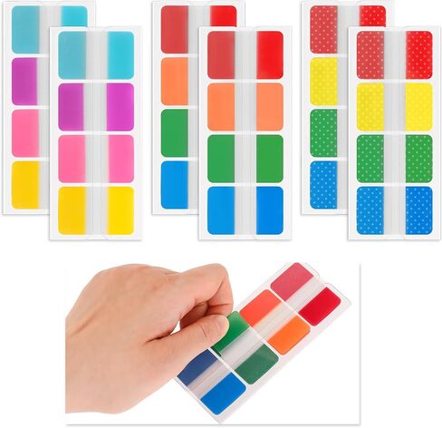480 Pcs 1 Inch Writable Index Annotation Tabs, Transparent Sticky Notes, Sticky Index Tabs, Divider Tabs Stick On, Self Adhesive Write Tab Flags, Page Marker Bookmark(12 Color) in Saudi Arabia