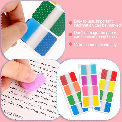 480 Pcs 1 Inch Writable Index Annotation Tabs, Transparent Sticky Notes, Sticky Index Tabs, Divider Tabs Stick On, Self Adhesive Write Tab Flags, Page Marker Bookmark(12 Color) in Saudi Arabia