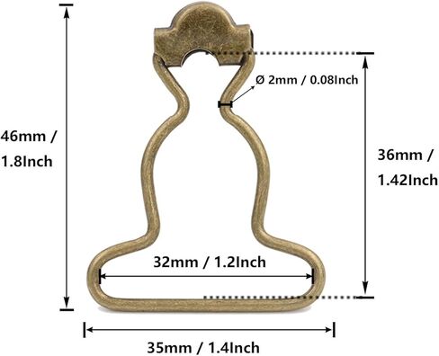 مشبك دنغري برونزي بعرض 1.25 بوصة من الداخل ومشبك تعليق عام مع زر لولبي in Kuwait