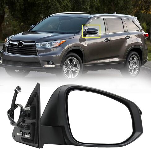 Driver Side Door Mirror Fit for 2014-2018 Toyota Highlander, Power Glass Door View Mirror with Heating Function & Turn Signal Left/Driver Side in Saudi Arabia