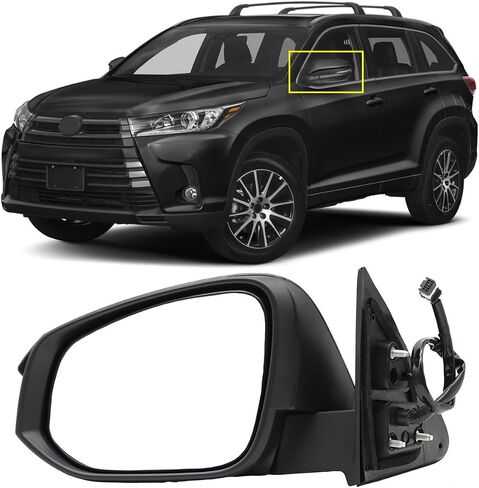 Driver Side Door Mirror Fit for 2014-2018 Toyota Highlander, Power Glass Door View Mirror with Heating Function & Turn Signal Left/Driver Side in Saudi Arabia