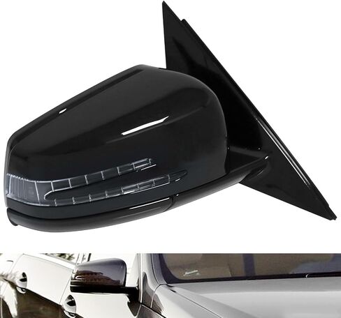 مجموعة مرآة باب جانب الركاب مناسبة لمرسيدس بنز E350 E550 E400 2010 2011 2012 2013 2014 2015 2016 مرآة الرؤية الخلفية للجانب الأيمن مع ضوء إشارة الانعطاف LED مرآة عكسية قابلة للطي ساخنة in Saudi Arabia