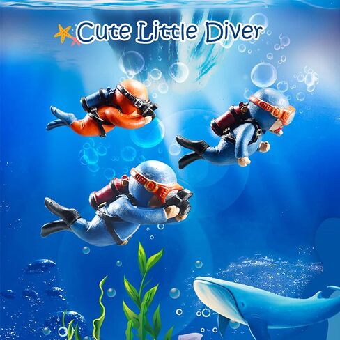 2Pcs Floating Fish Tank Decorations, Little Diver Fish Tank Floating Device, Aquarium Accessories Ornaments with Float Ball for Fish Tanks Aquariums in Kuwait