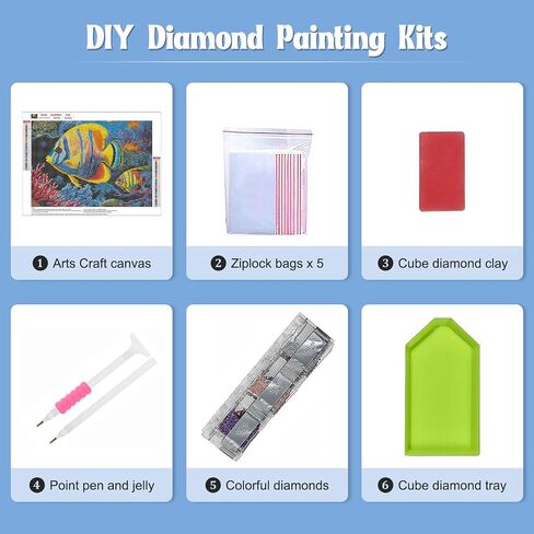 مجموعات الفن الماسي للأسماك من NAIMOER للبالغين، أدوات الحفر الكامل DIY الماسية 5D لفن الماس على شكل حيوانات من الألماس للاسترخاء وديكور الحائط المنزلي 30 × 40 سم in Saudi Arabia