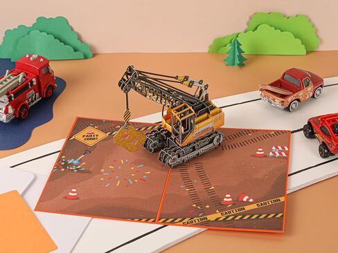 Liif 3D Pop-Up Birthday Card, 7 x 5 in, For 4 Year Old Boy, With Envelope in Saudi Arabia