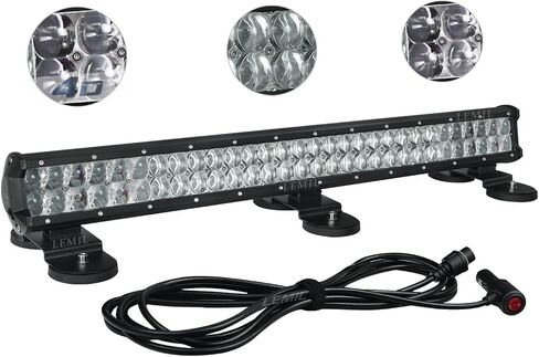 LEMIL Led Light Bar 4D 126W Led Magnetic Work Light Flood Spot Combo Led Light Bar for Truck Light Driving Light Boat Light Pickup SUV ATV UTV 12V 24V 4D in Saudi Arabia