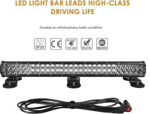 LEMIL Led Light Bar 4D 126W Led Magnetic Work Light Flood Spot Combo Led Light Bar for Truck Light Driving Light Boat Light Pickup SUV ATV UTV 12V 24V 4D in Saudi Arabia