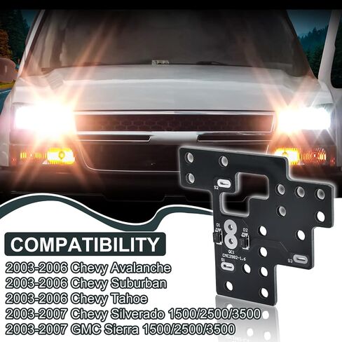 GM-ALO-37 6 High Mod Module for all GM lights high beams low beams and fog lights Compatible with Classic Full Size 2003-2007 Chevy Silverado and GMC Sierra 2003-2006 Avalanche Suburban and Tahoe in Saudi Arabia