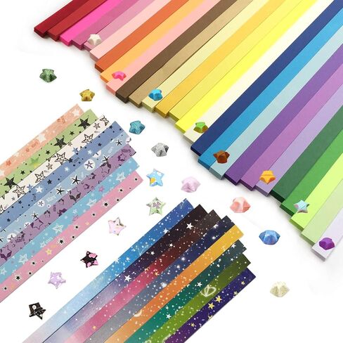 Origami Star Paper Strips, Wartoon Flower Origami Stars Paper and Luminous Four-Leaf Clover Paper Set, 1300 Sheets in Saudi Arabia