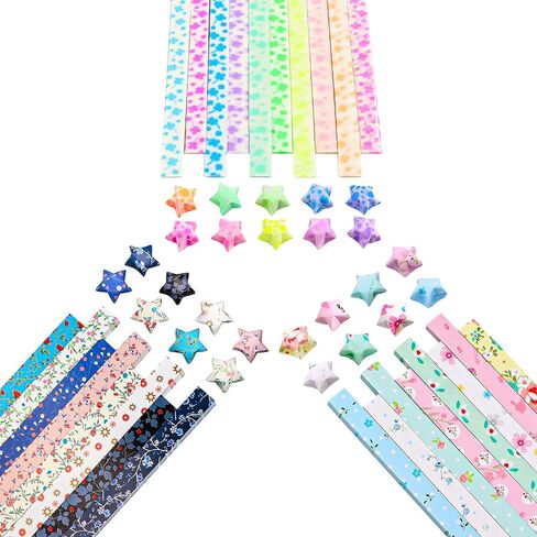 Origami Star Paper Strips, Wartoon Flower Origami Stars Paper and Luminous Four-Leaf Clover Paper Set, 1300 Sheets in Saudi Arabia