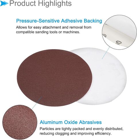 PSA Sanding Discs, 6 Inch Dia 120 Grits, Self Adhesive Sticky-Back Sandpaper - (Applications: for Woodworking Metal Finishing), 5-Pieces in Saudi Arabia