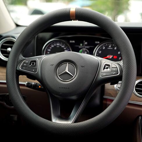 Premium Steering Wheel Cover for Car with Viewfinder 15 inches, Anti Slip, Non Toxic Fiber Better Handling, Odorless Pack of 1 Red in Saudi Arabia